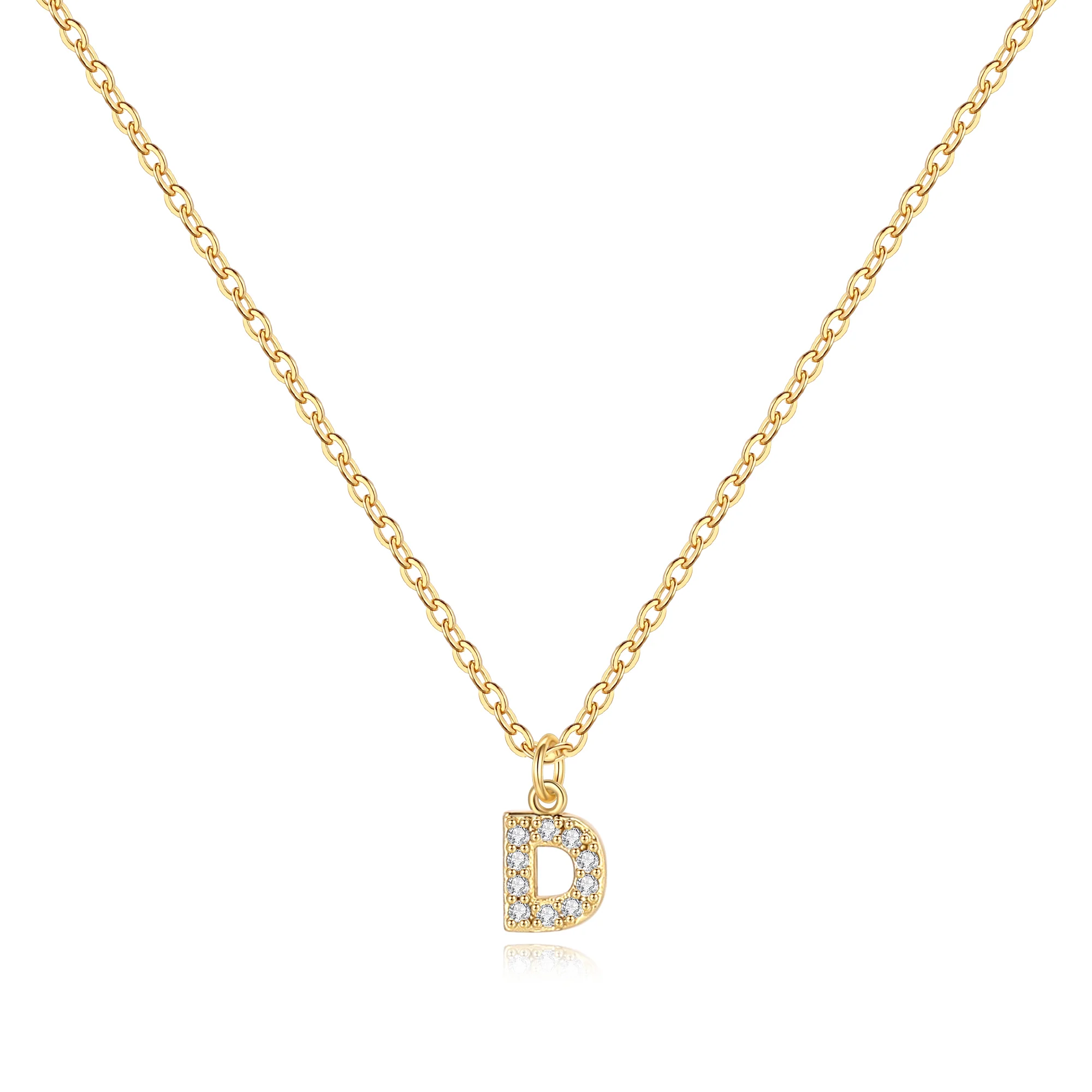 Pavé Uppercase Initial Necklace