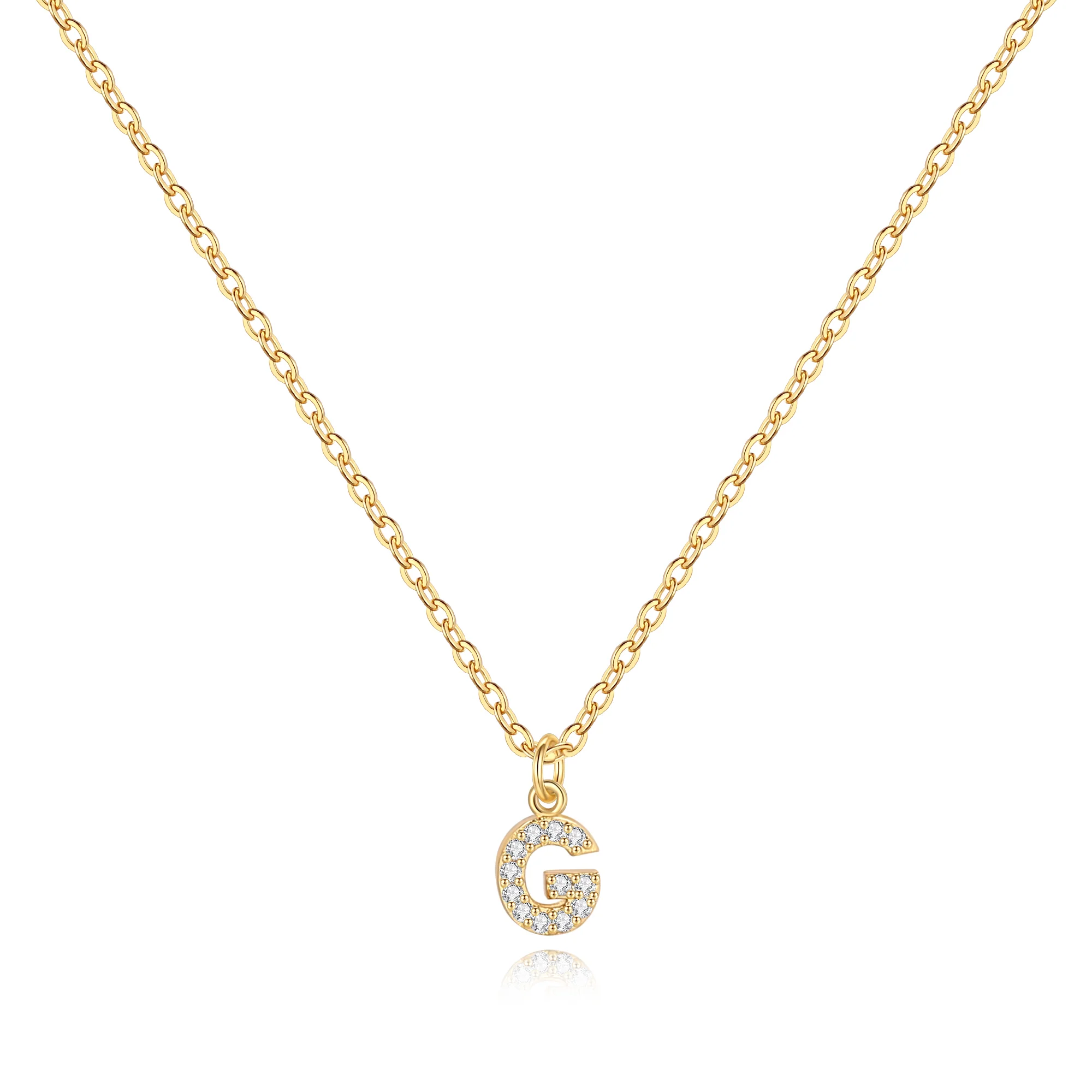 Pavé Uppercase Initial Necklace