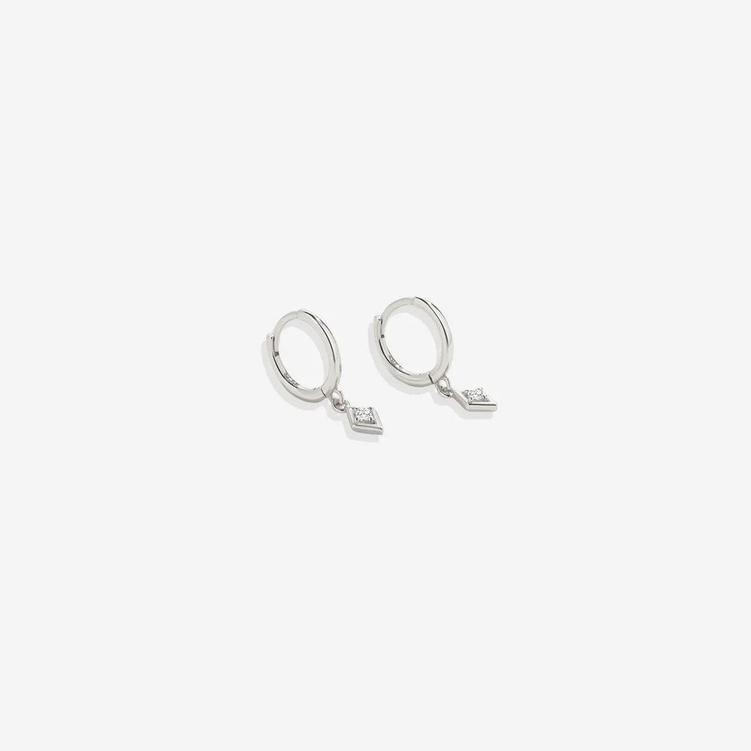 Dainty Diamond Charm Earrings