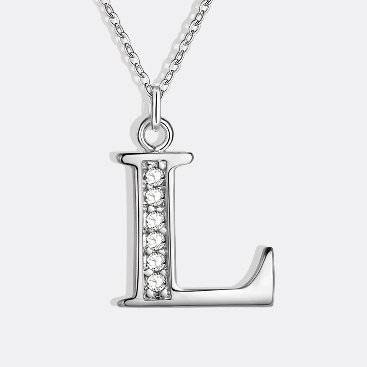 Crystal Accent Letter Satellite Necklace