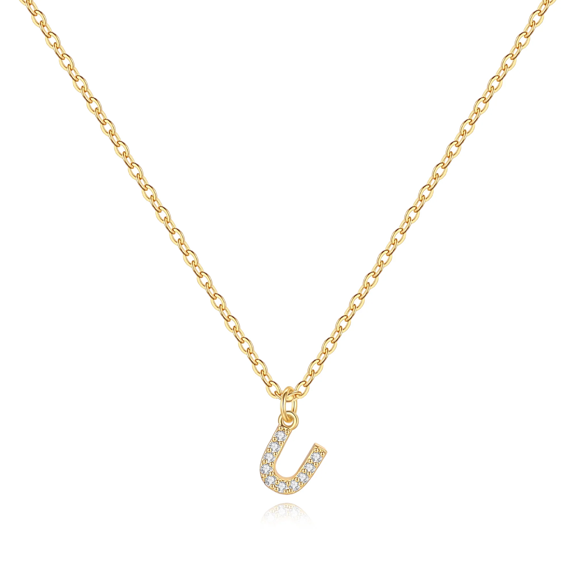 Pavé Uppercase Initial Necklace