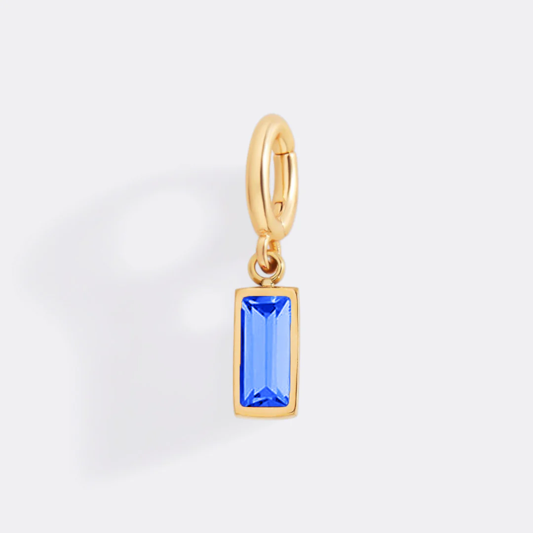 Dainty Baguette Birthstone Charm