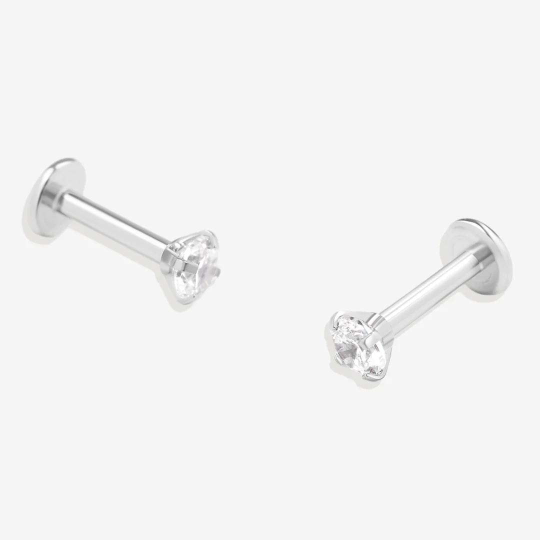 Crystal Sleeper Flatback Studs | 18g