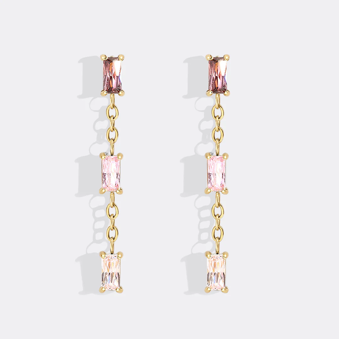 Ombre Baguette Dangle Earrings