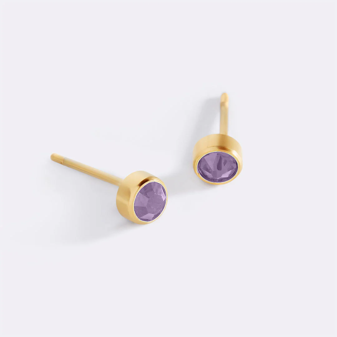 Birthstone Bezel Studs