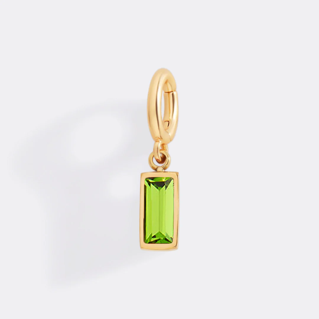 Dainty Baguette Birthstone Charm
