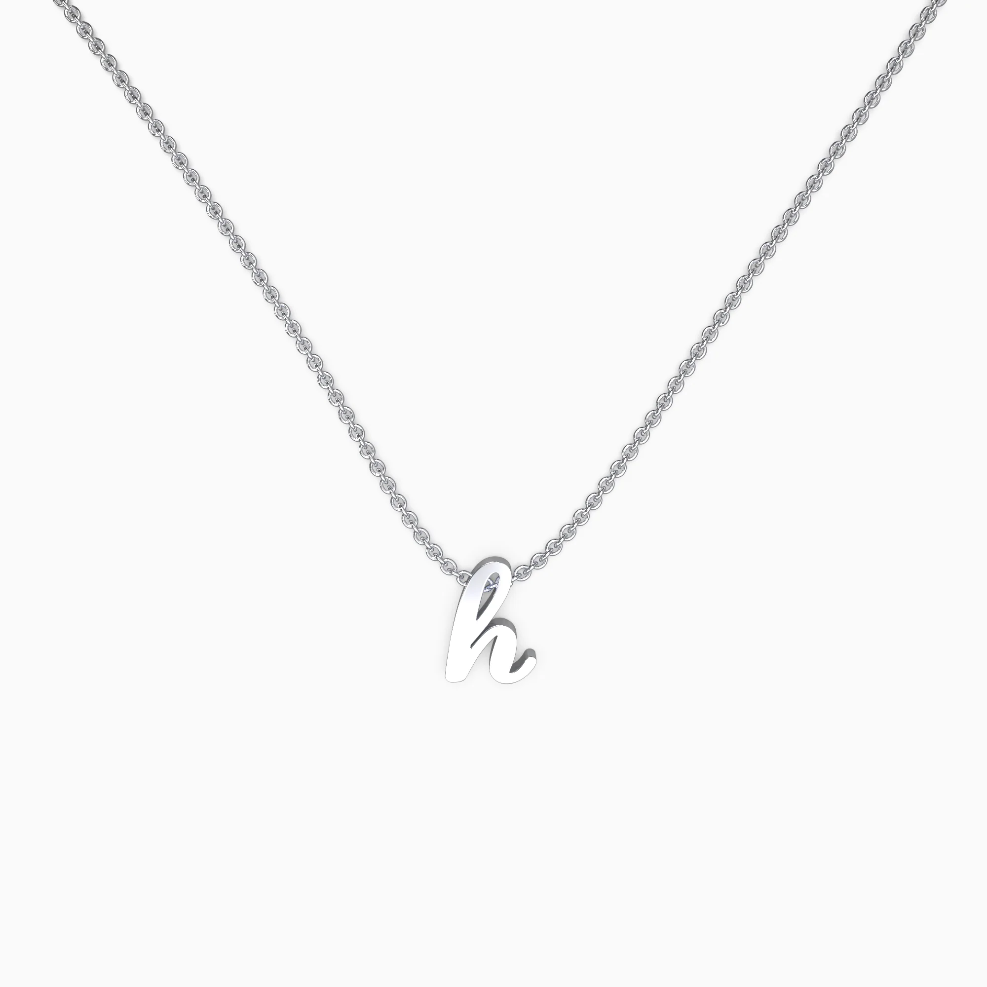 Tiny Script Initial Necklace