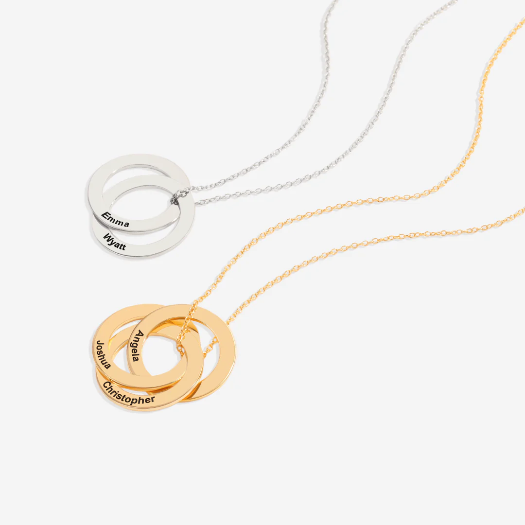 Personalized Linked Circle Necklace