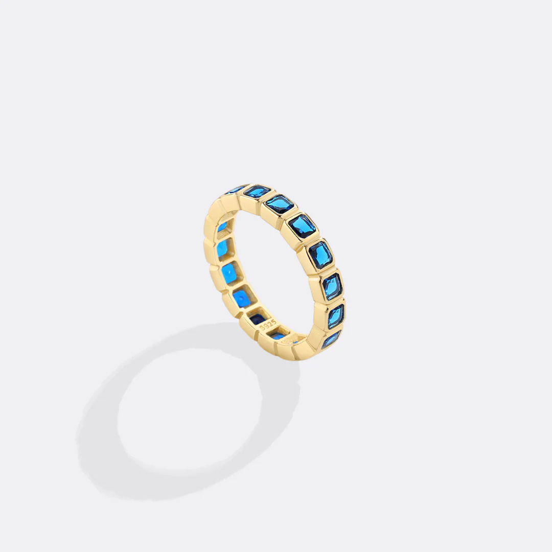 Asscher Cut Birthstone Eternity Ring