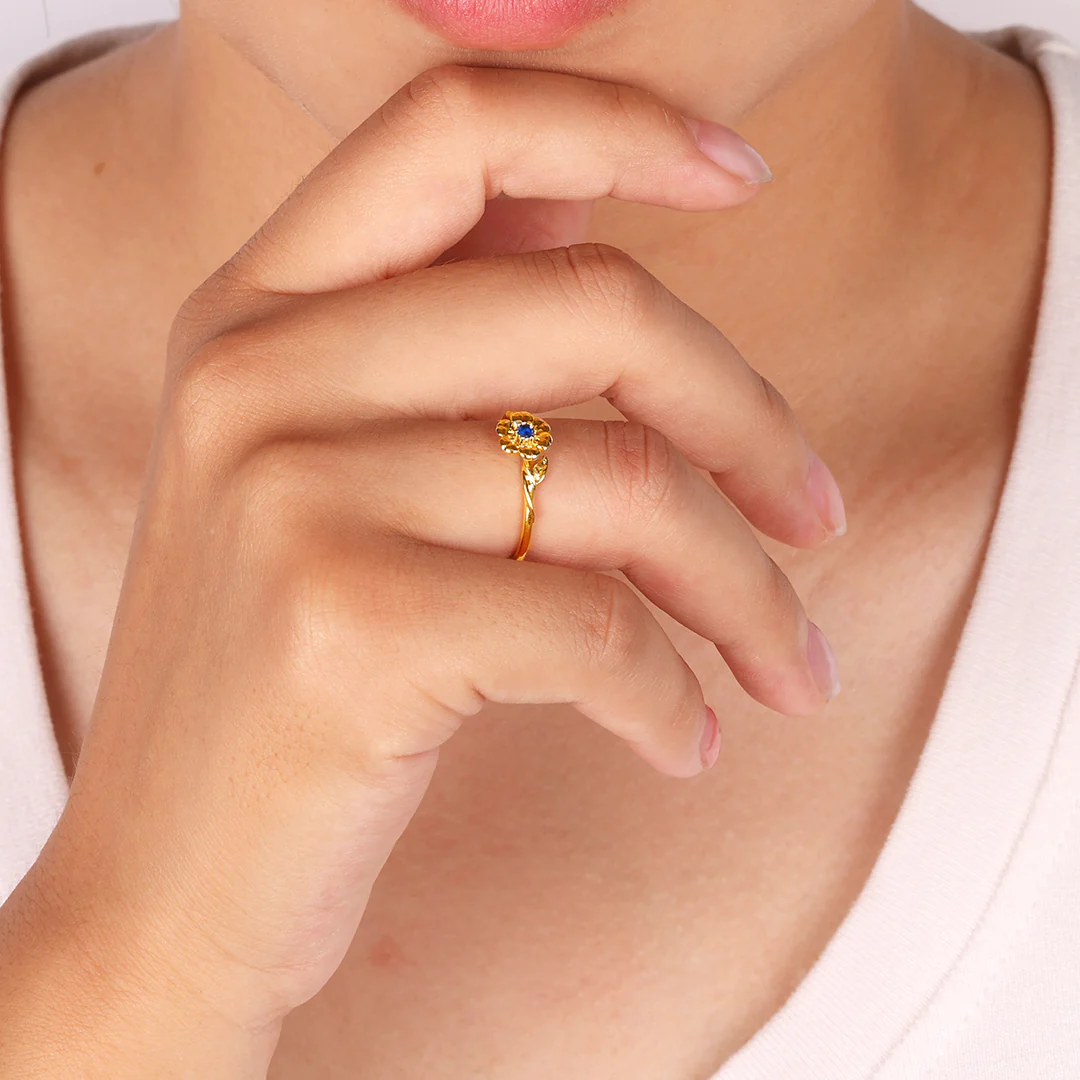 Dainty Gold Birth Flower Ring