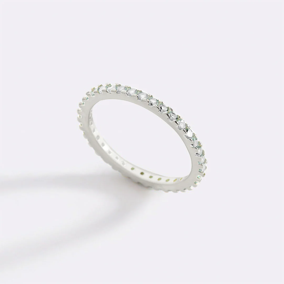 April Birthstone Eternity Stacking Ring
