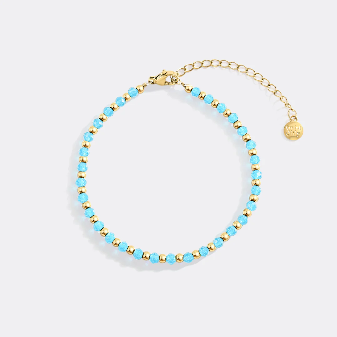 Birthstone and Gold Bead Bracelet