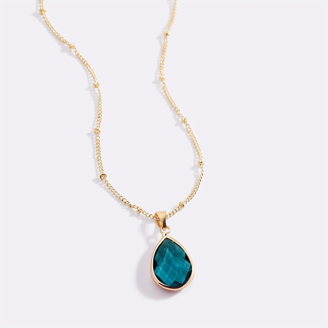 Birthstone Drop Pendant Necklace