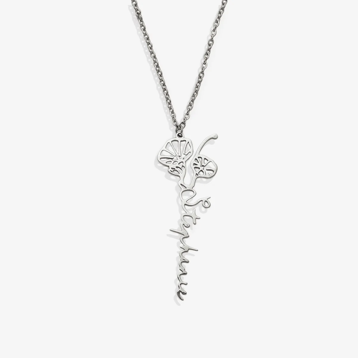 Birth Flower Name Necklace