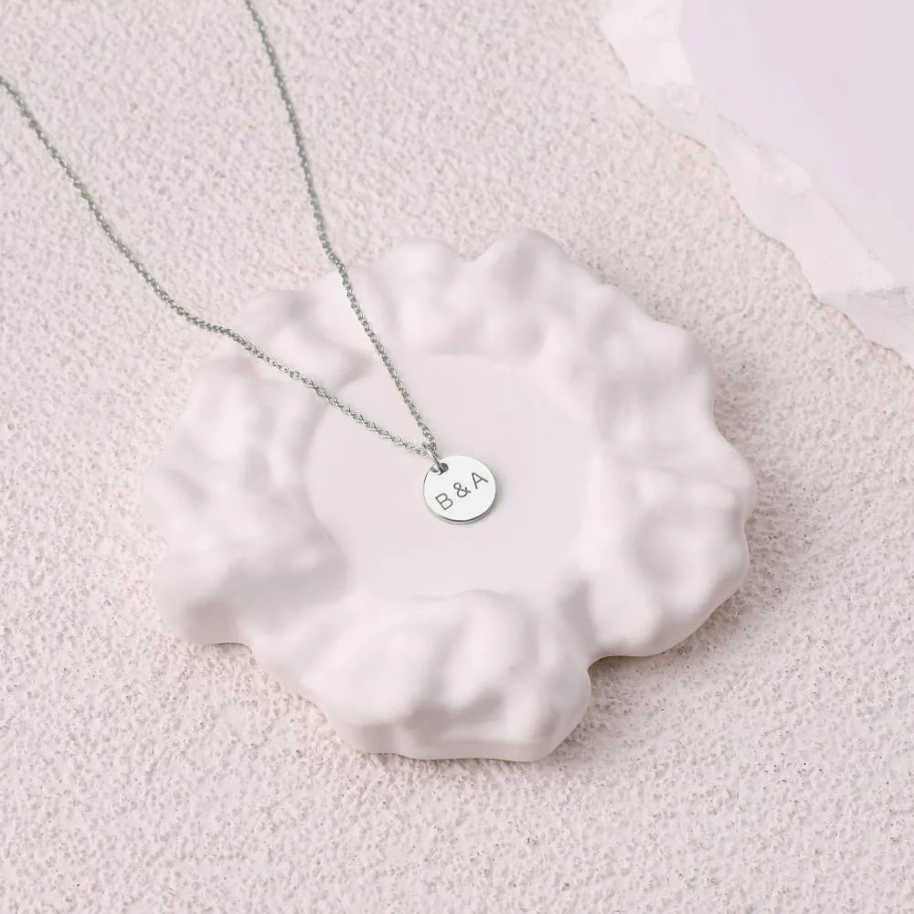 Love Disc Initial Necklace