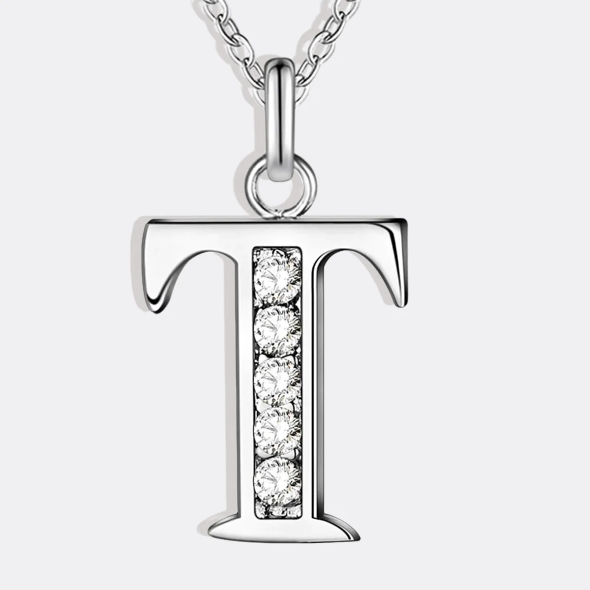 Crystal Accent Letter Satellite Necklace