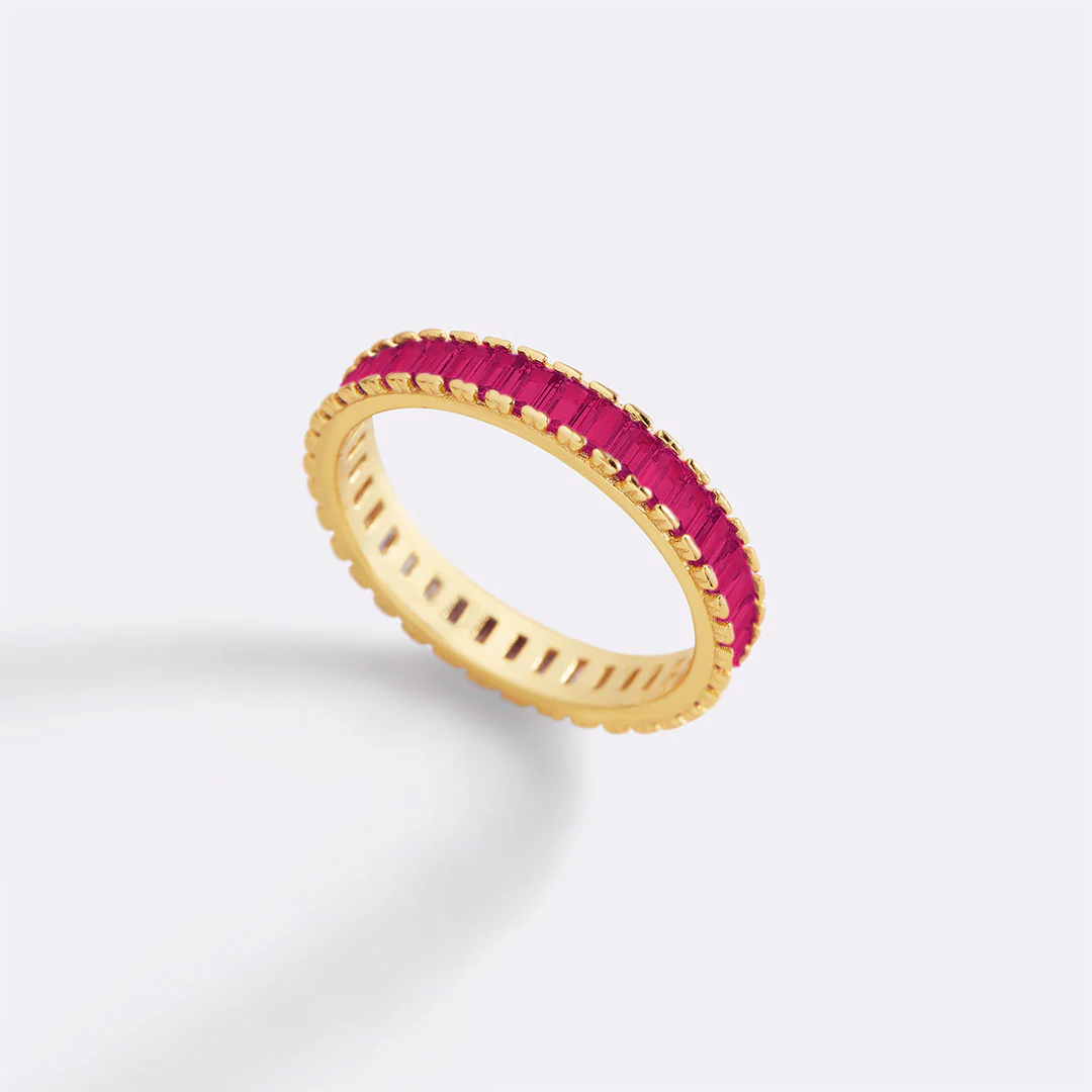 Baguette Birthstone Eternity Band