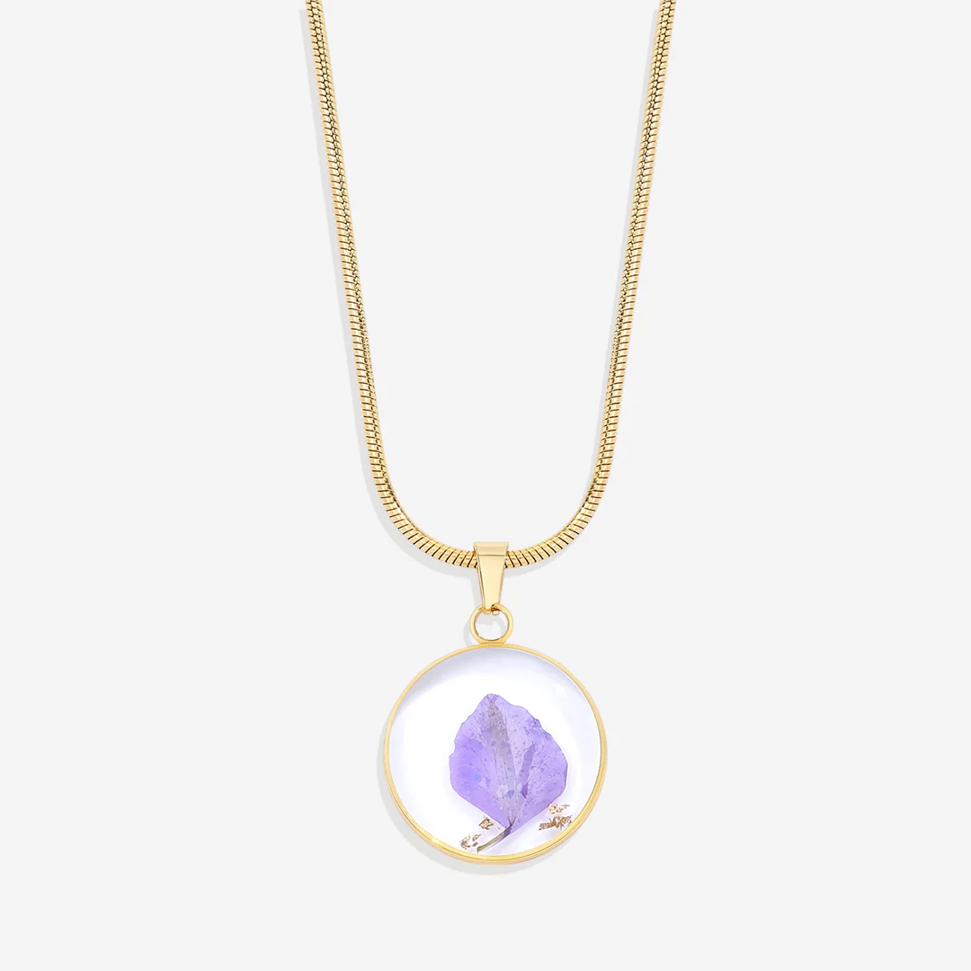 Pressed Birth Flower Necklace