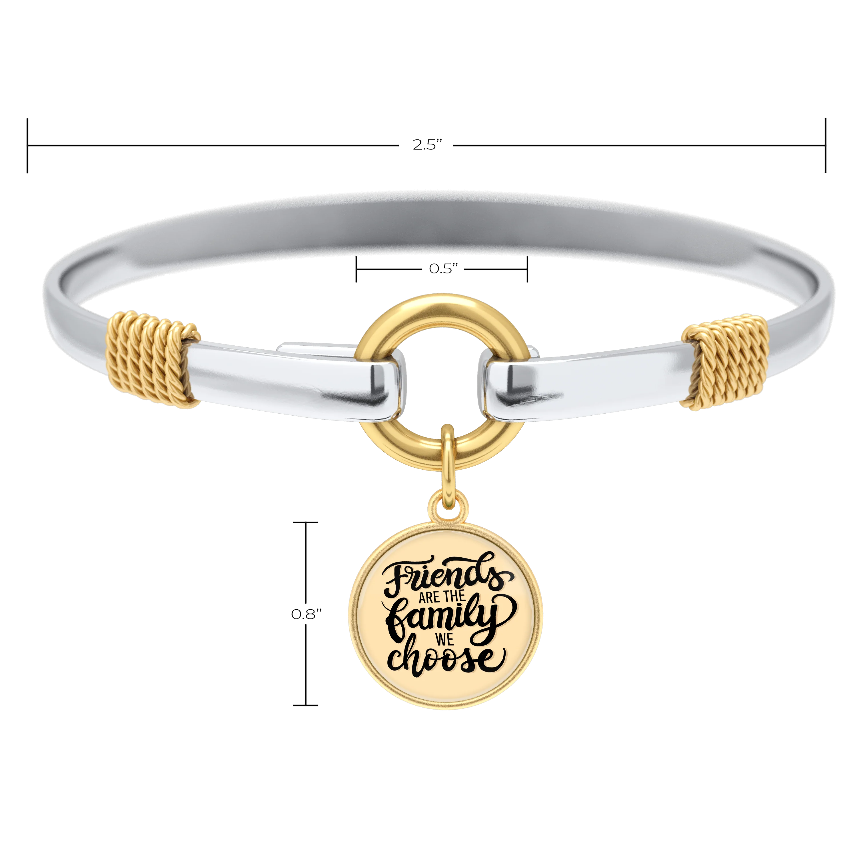 Friends Are The Family We Choose - Gold Background - Two Tone