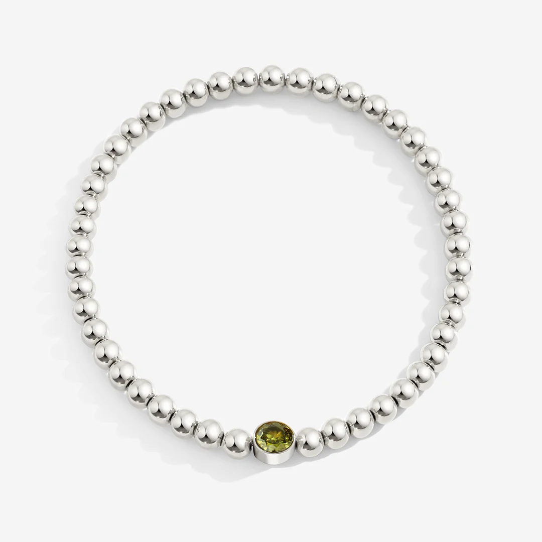 Gold Beaded Bubble Birthstone Bracelet