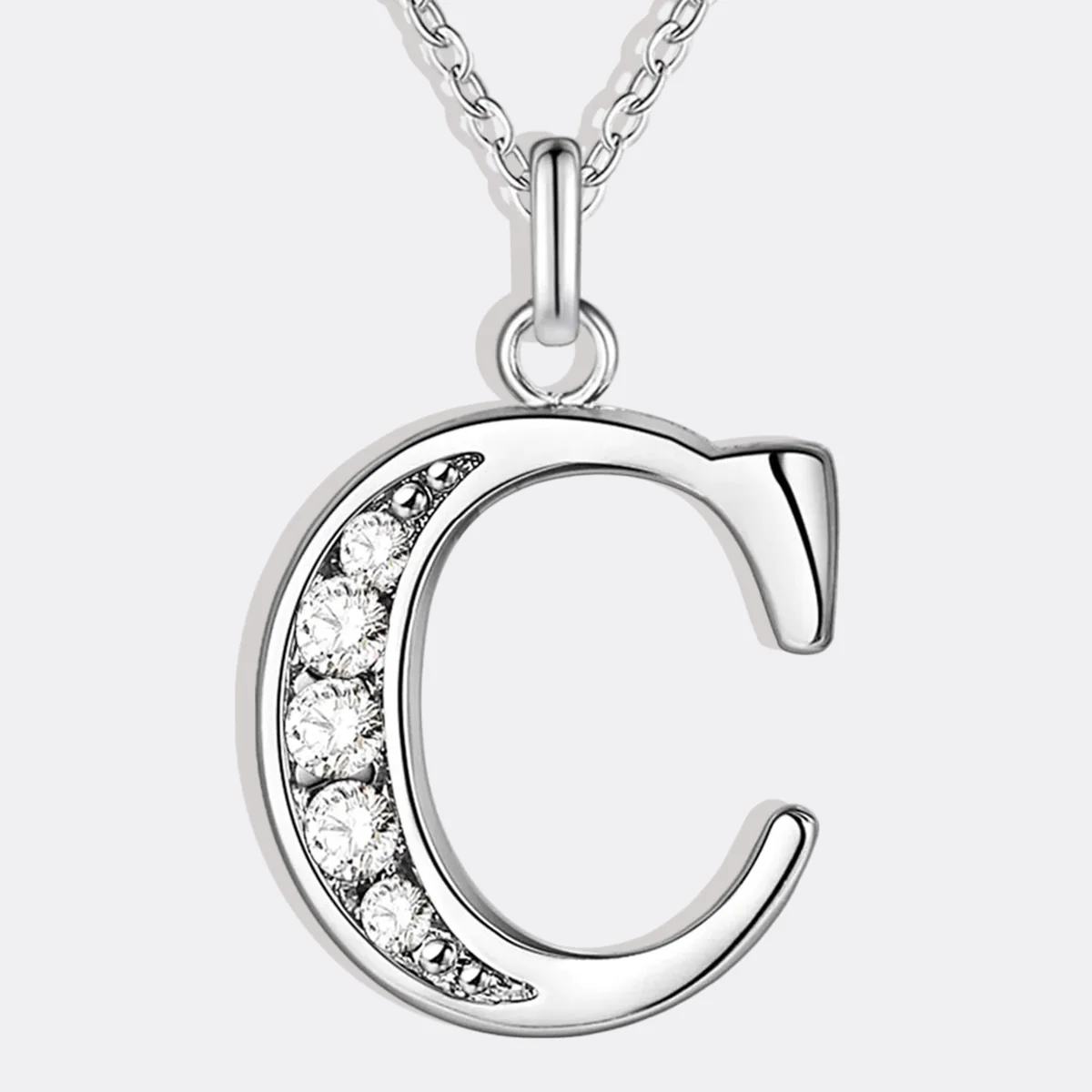 Crystal Accent Letter Satellite Necklace