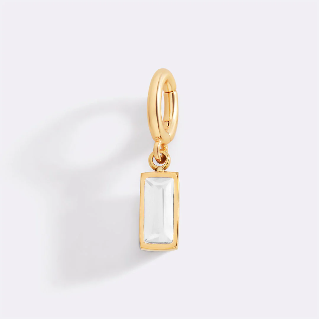 Dainty Baguette Birthstone Charm