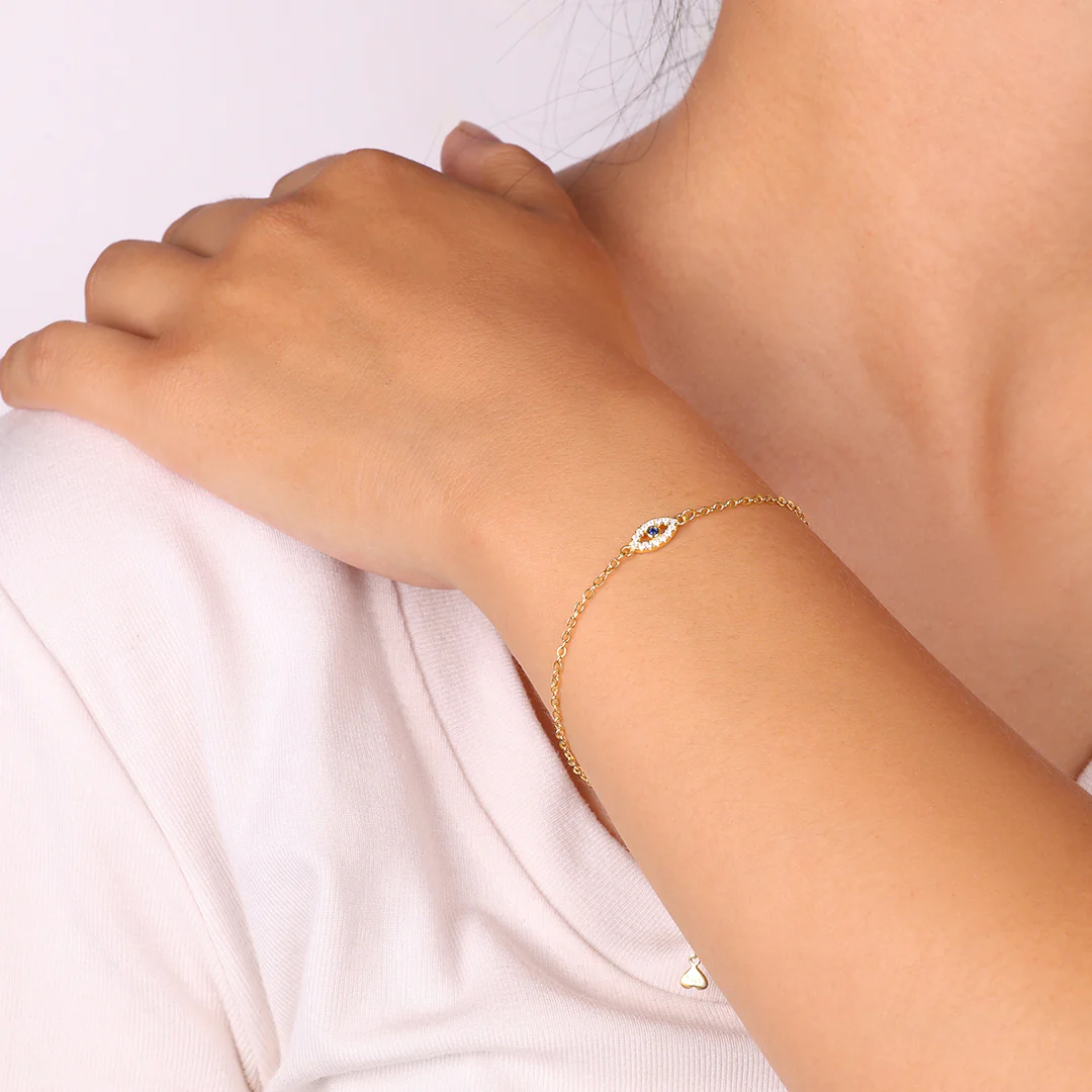 Dainty Evil Eye Charm Bracelet