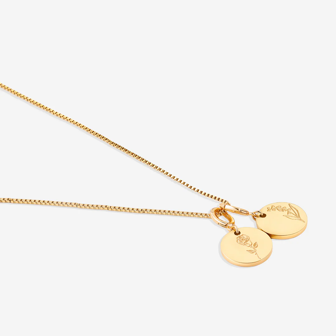 Birth Flower Charm Stacking Necklace