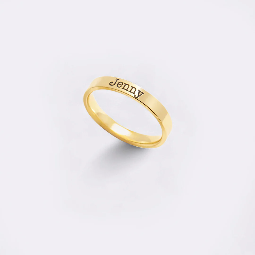Engraved Stackable Name Ring | 3mm Band