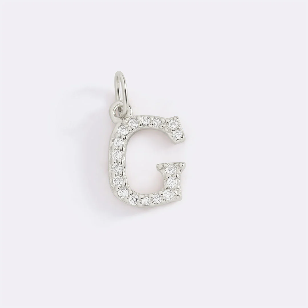 Dainty Pave Initial Charm