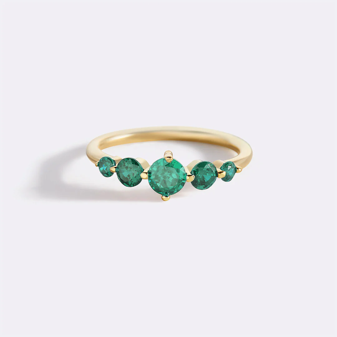 Five Stone Statement Birthstone Ring