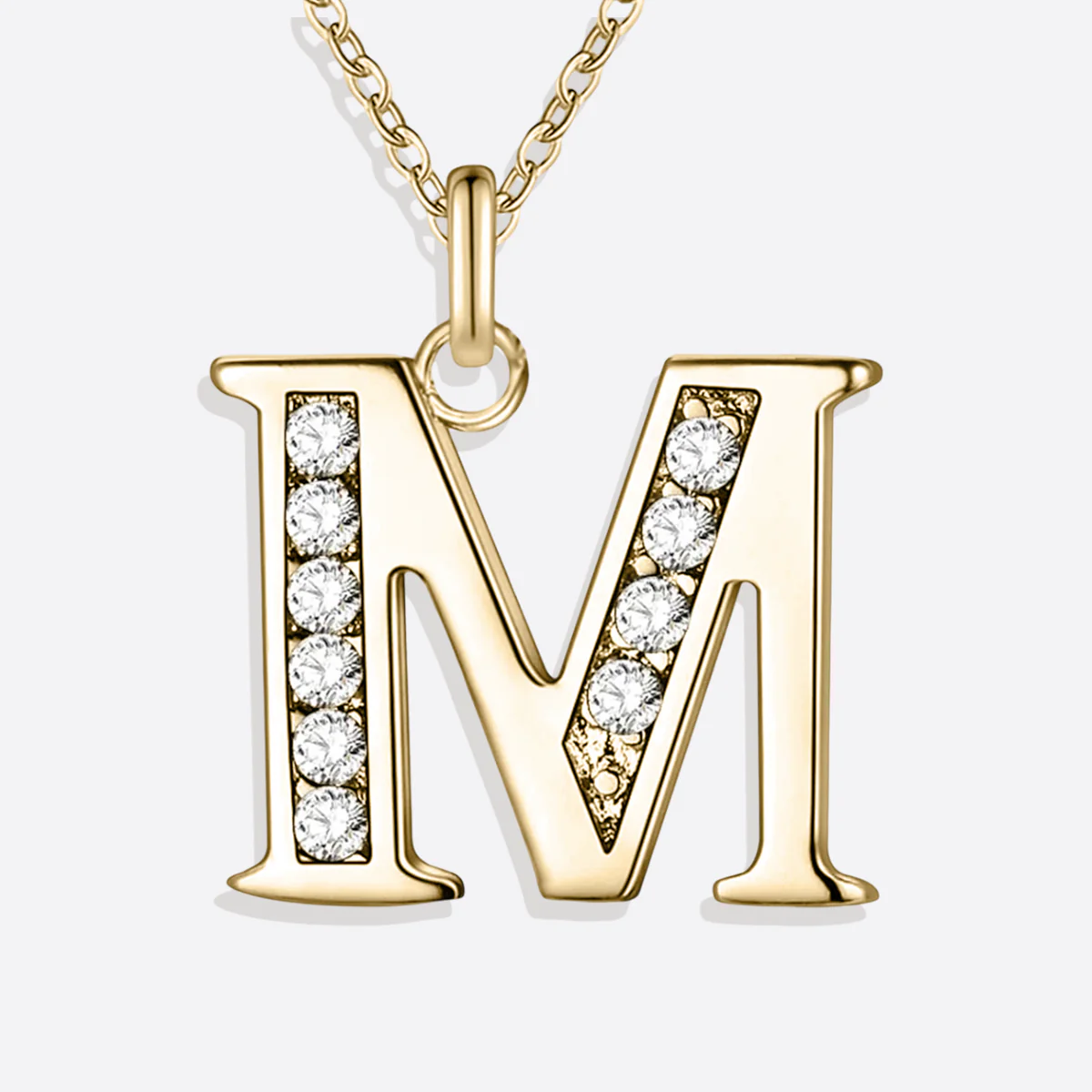 Crystal Accent Letter Satellite Necklace