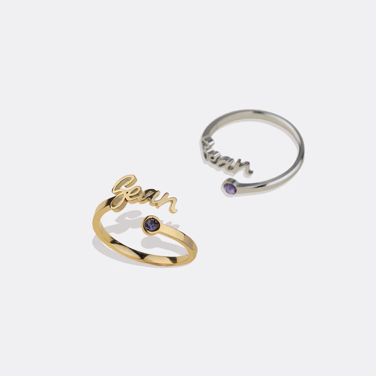 Custom Name Birthstone Ring