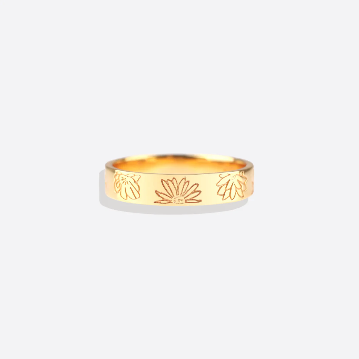 Personalized Stamped Flower Ring