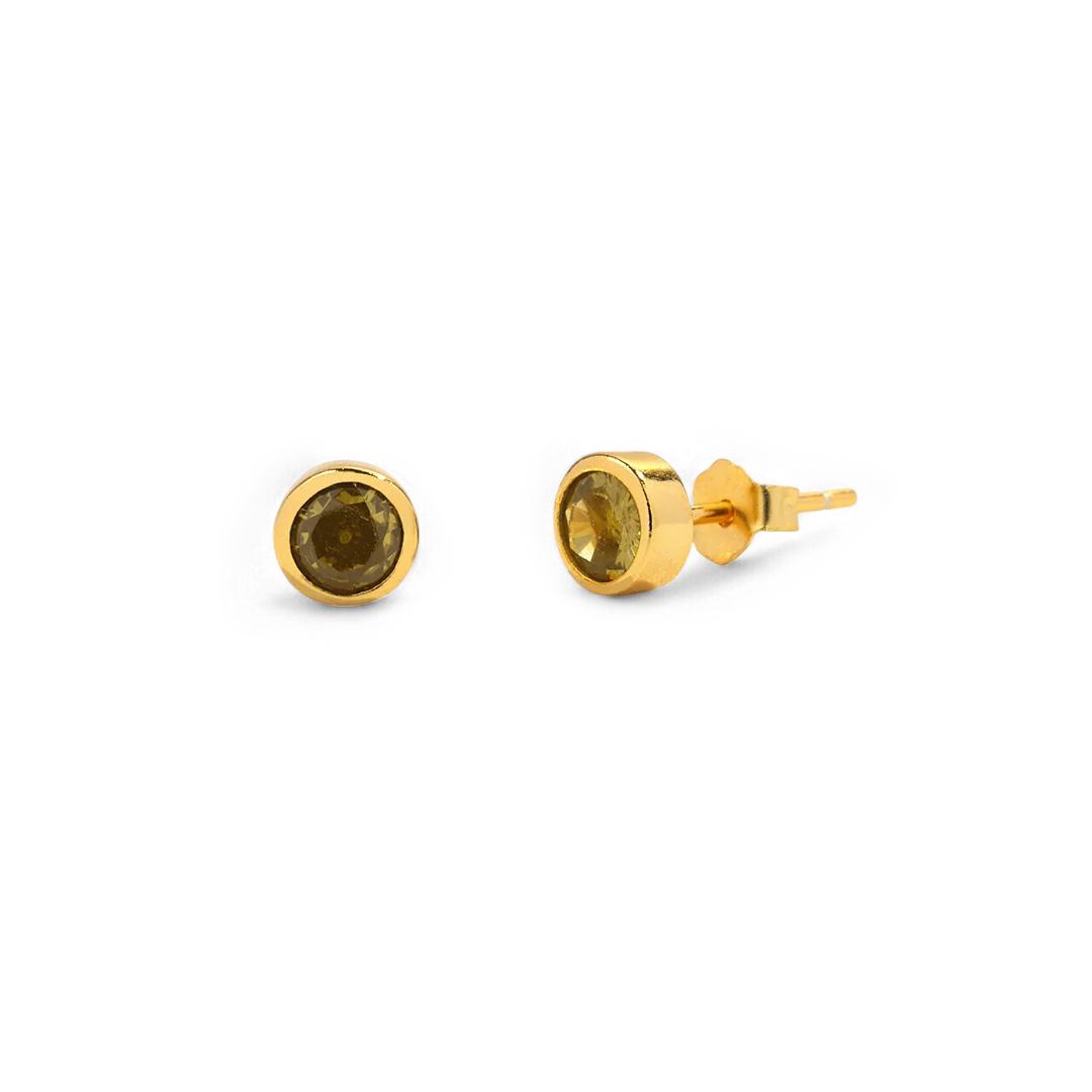 Birthstone Bezel Studs