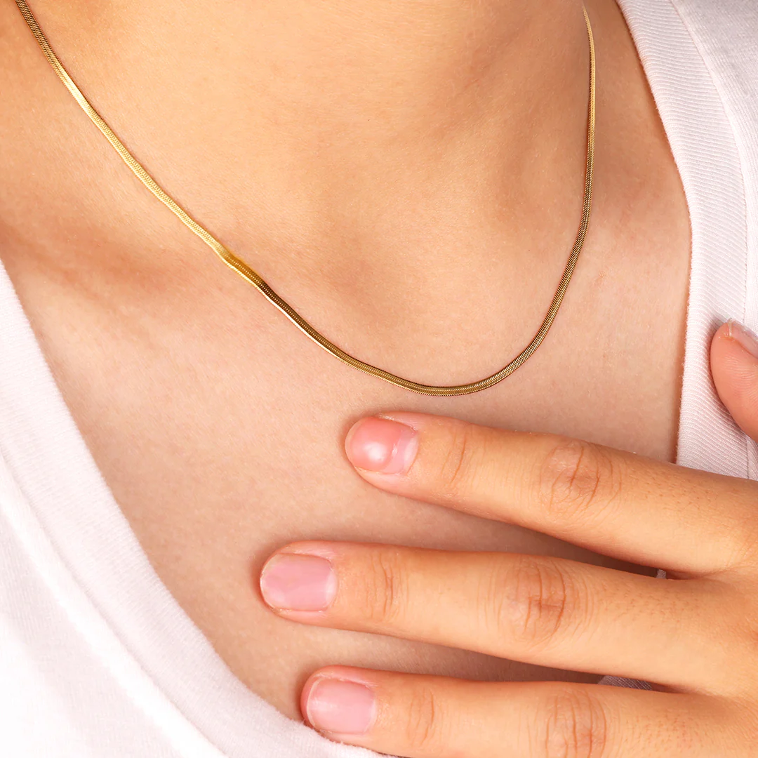 Dainty Herringbone Chain Necklace