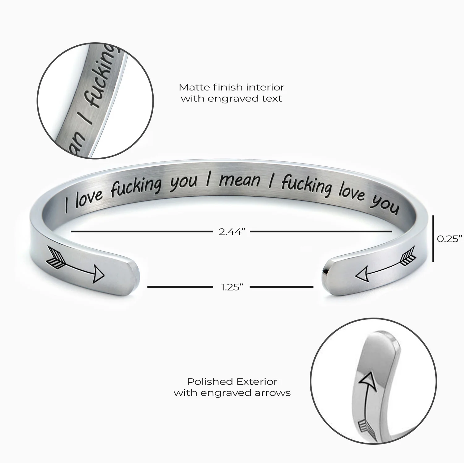 I Love Fucking You I Mean I Fucking Love you Cuff Bracelet