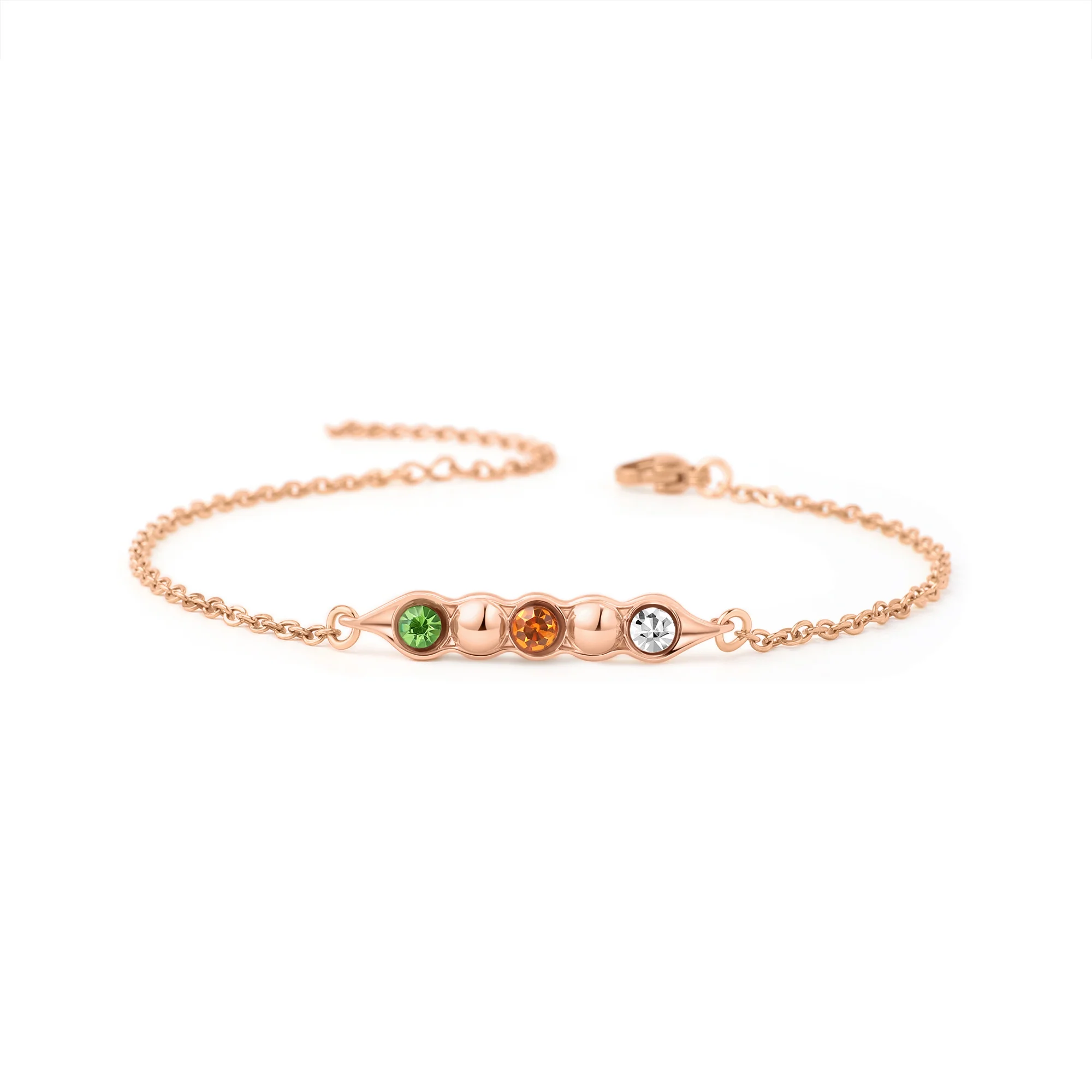 Peas in a Pod Birthstone Bracelet