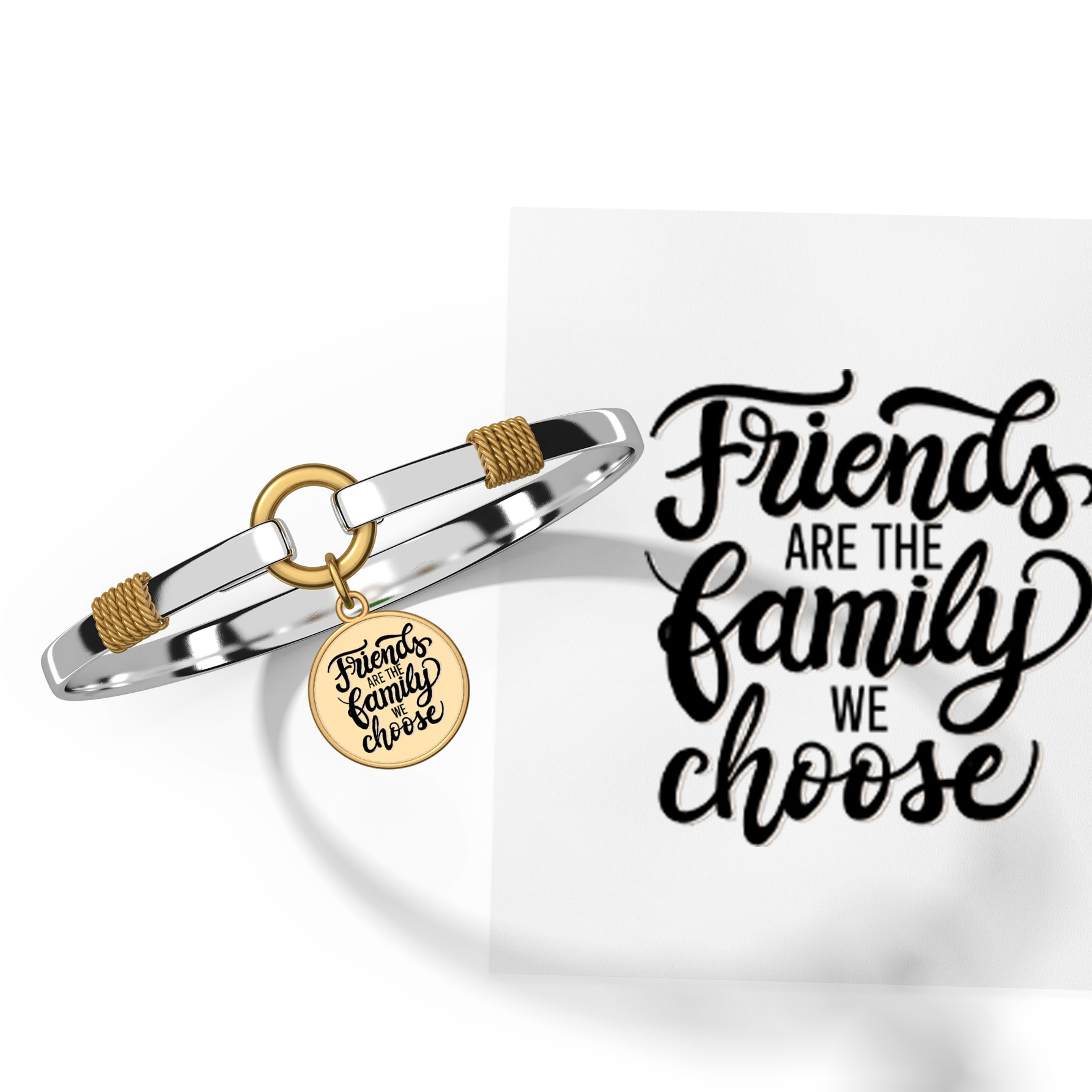 Friends Are The Family We Choose - Gold Background - Two Tone