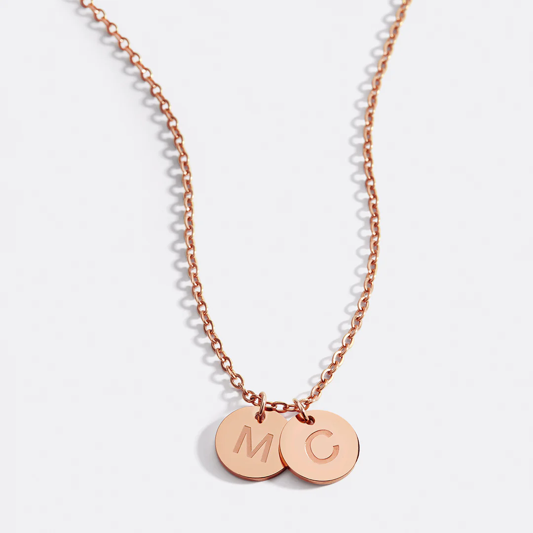 Dainty Disc Initial Necklace