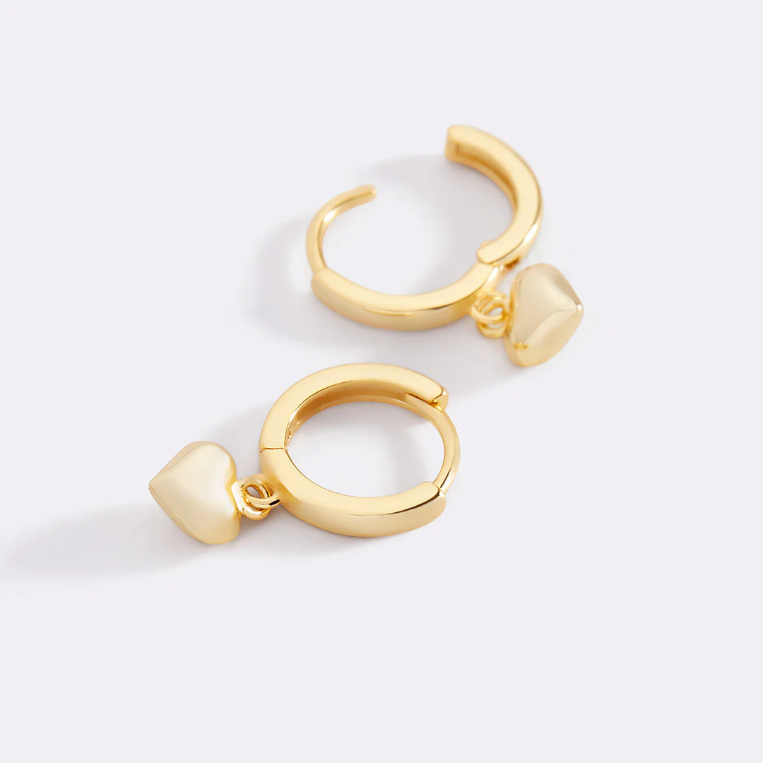 Dainty Heart Hoop Earrings