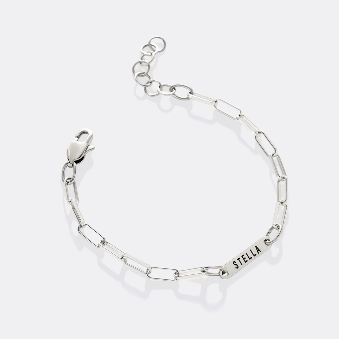 Personalized Paperclip Name Bracelet