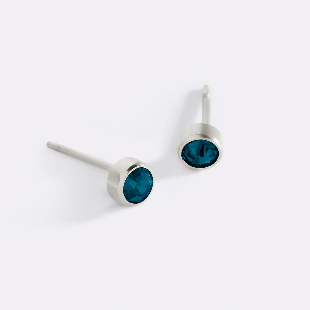 Birthstone Bezel Studs