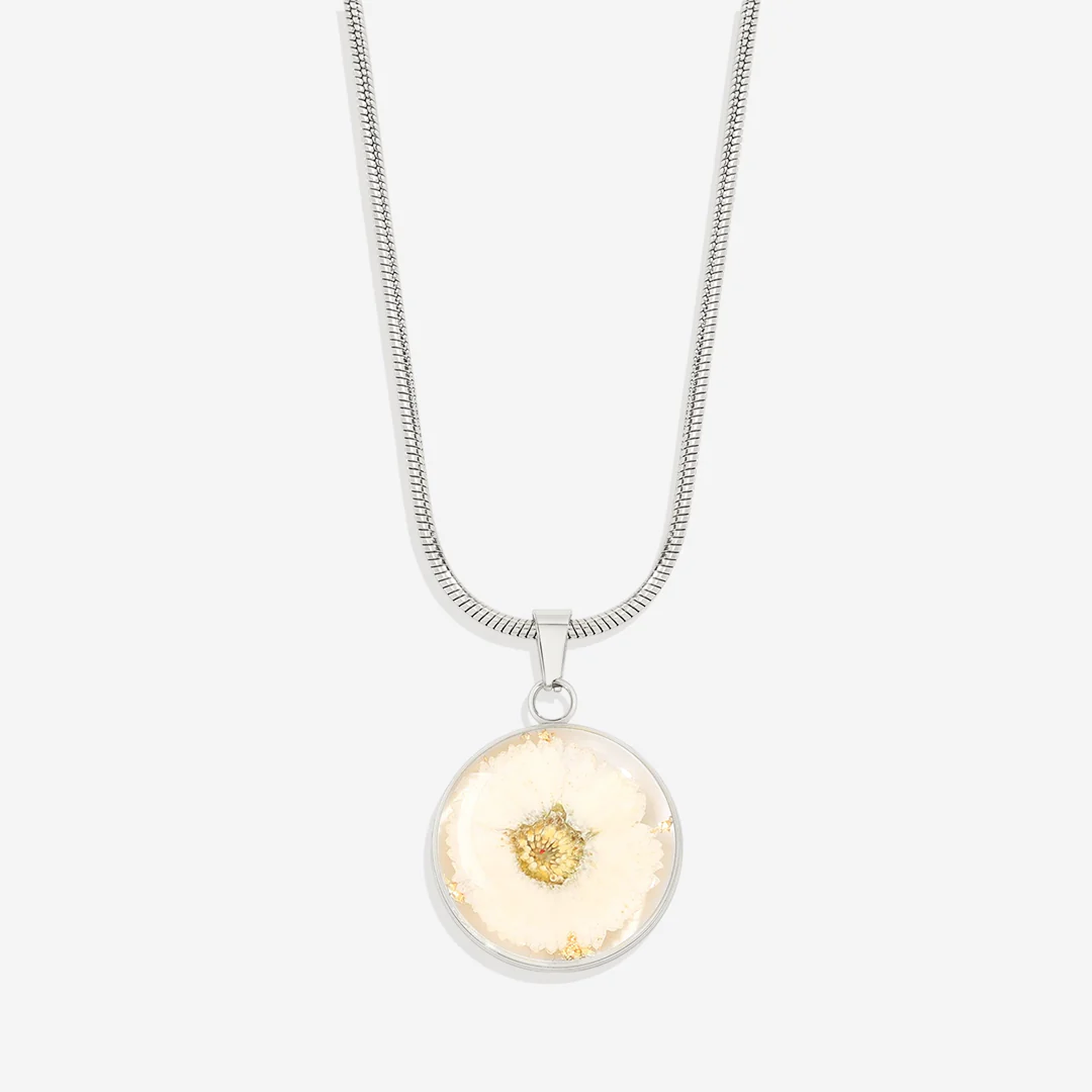 Pressed Birth Flower Necklace
