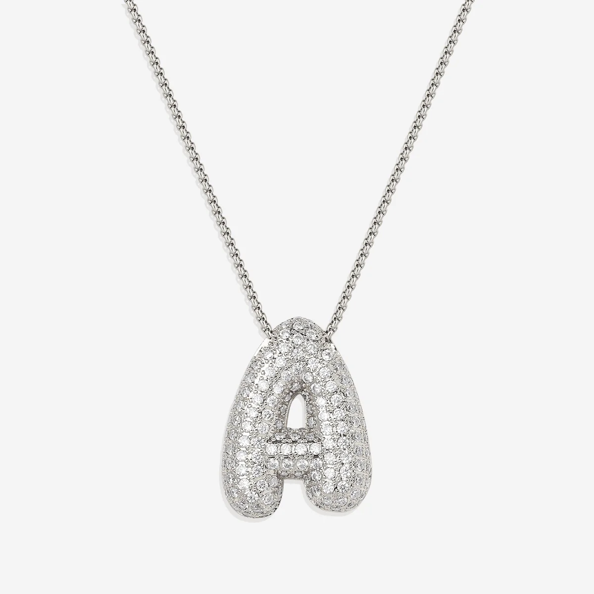 Pave Bubble Initial Necklace