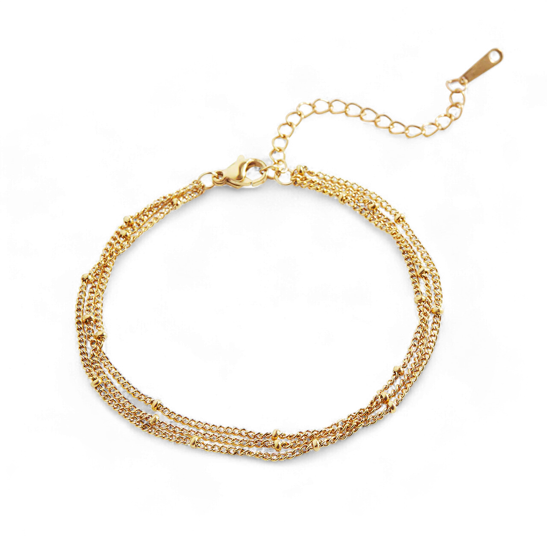 Triple Layer Satellite Chain Bracelet