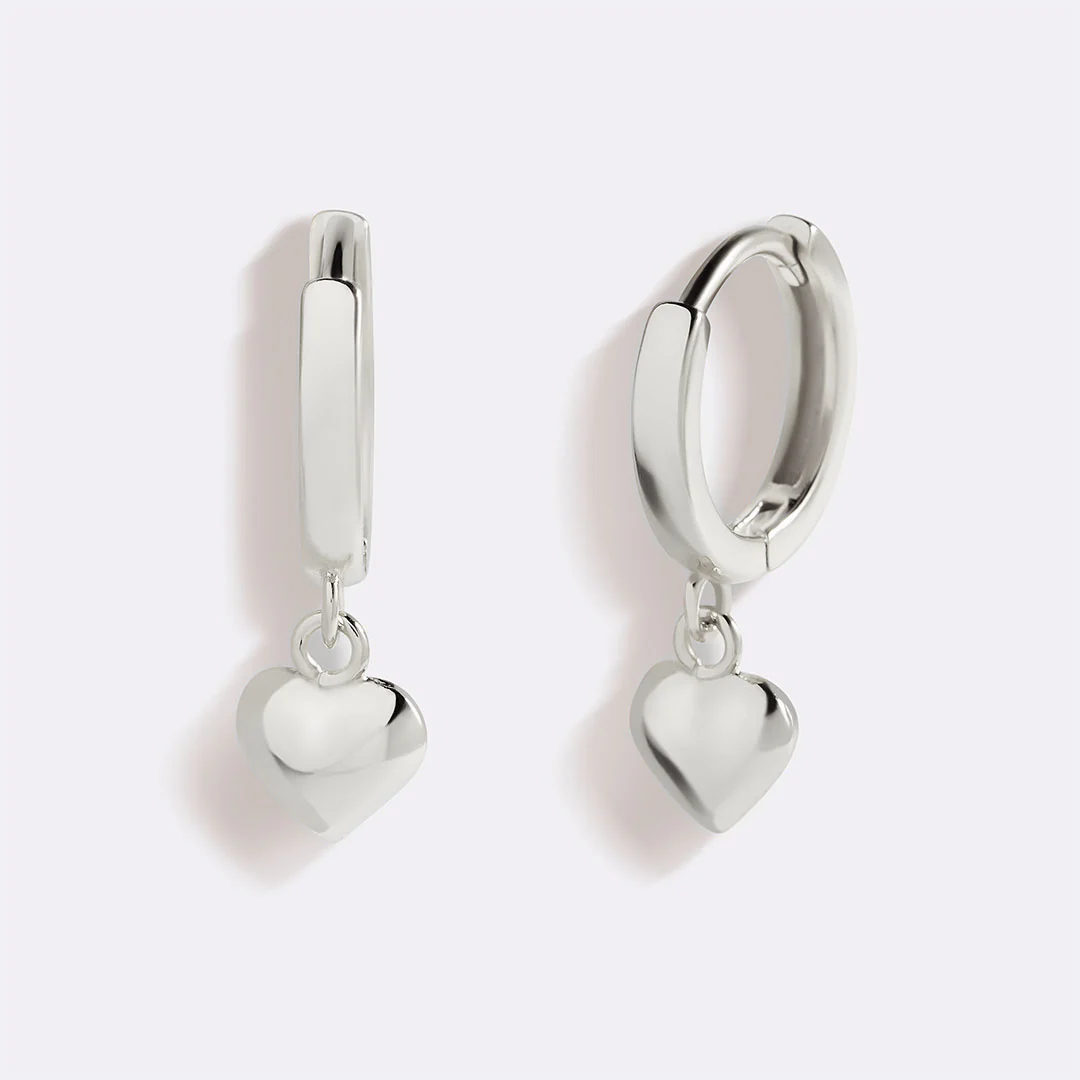 Dainty Heart Hoop Earrings