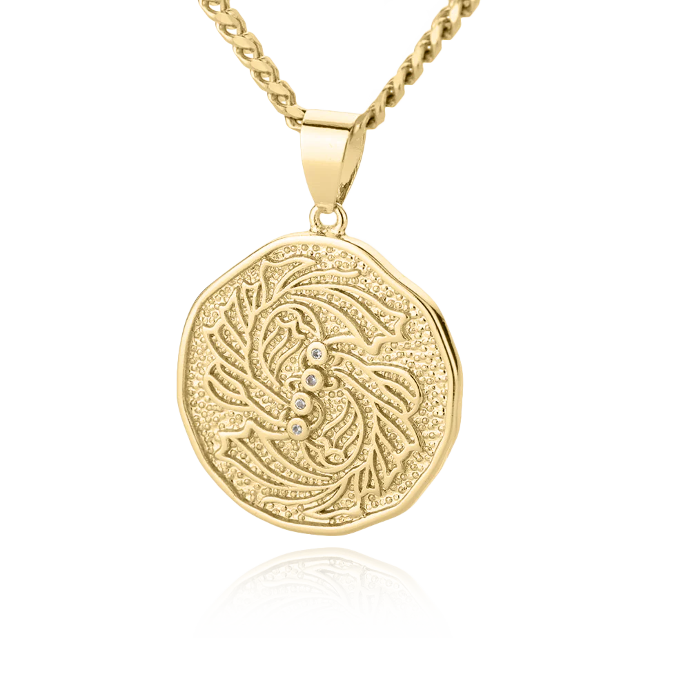 Astrological Sign Coin Pendant Necklace