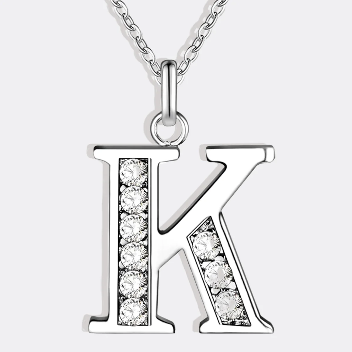 Crystal Accent Letter Satellite Necklace
