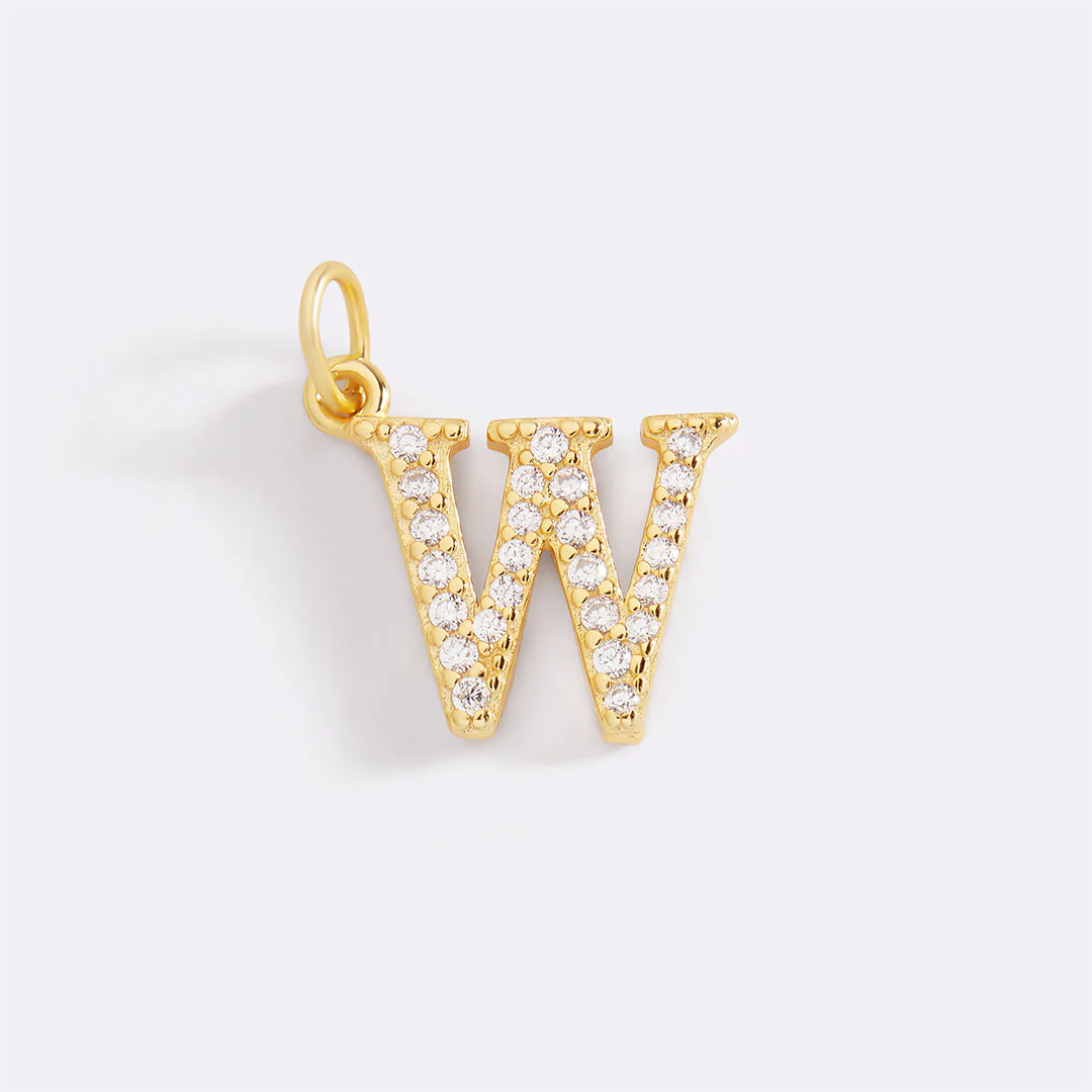 Dainty Pave Initial Charm